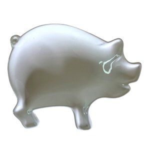 Pig Dish Relish Trinket Tray Ceramic Plate White 9" x 7.25" x 1.75" by Box 51